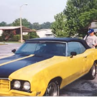 Classic yellow convertible