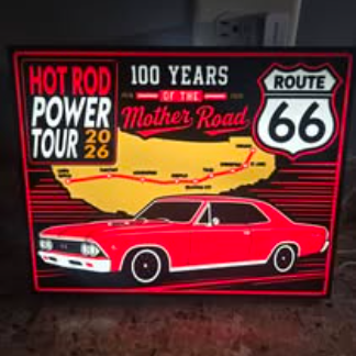Hot Rod Power Tour 100 Years of the Mother Road sign